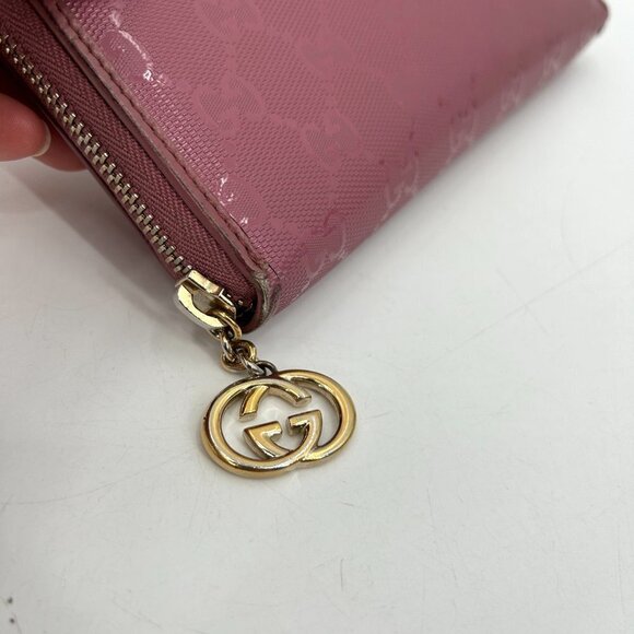 GUCCI Barbie Pink GG Signature Leather Full Zip Guccissima Continental Wallet - Picture 4 of 14